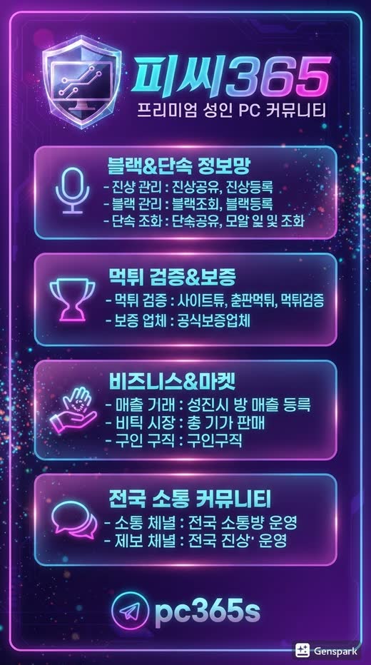 PC365 성인PC 커뮤니티 안내 포스터